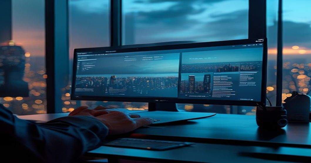 Landing page de alta conversão em monitor profissional