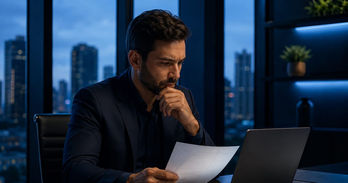 Empresário analisando proposta de valor e custos de desenvolvimento web em Goiânia