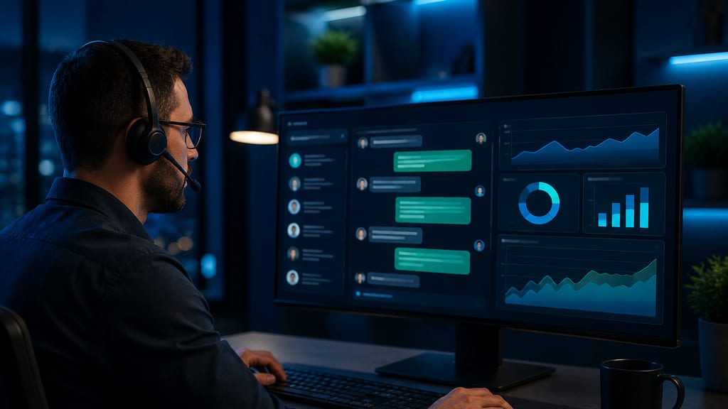 Dashboard de automação de atendimento via WhatsApp integrado a site comercial